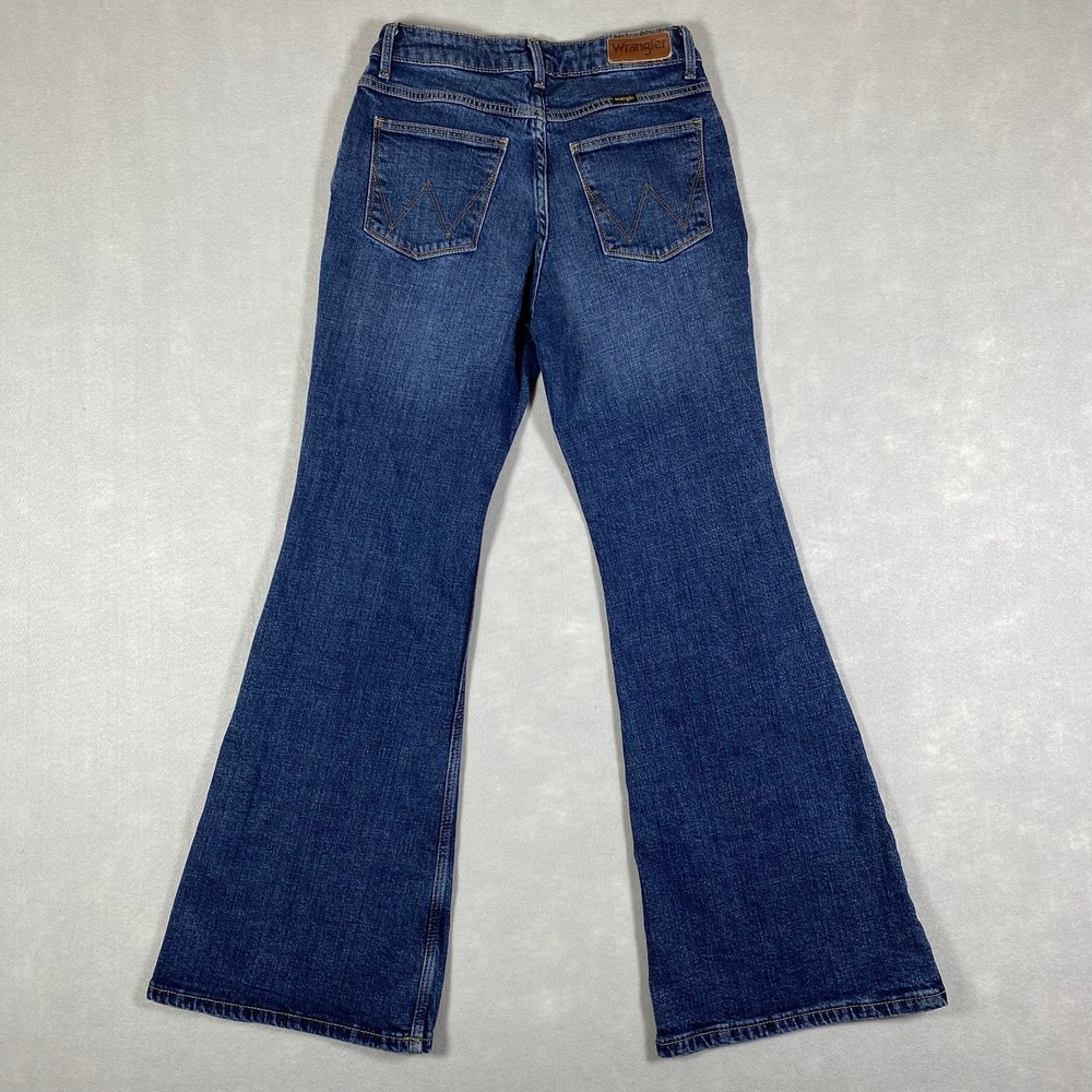 Wrangler High Rise Fierce Flare Jeans Womens 2x30 Blue Denim Retro Western 70s - Picture 2 of 13
